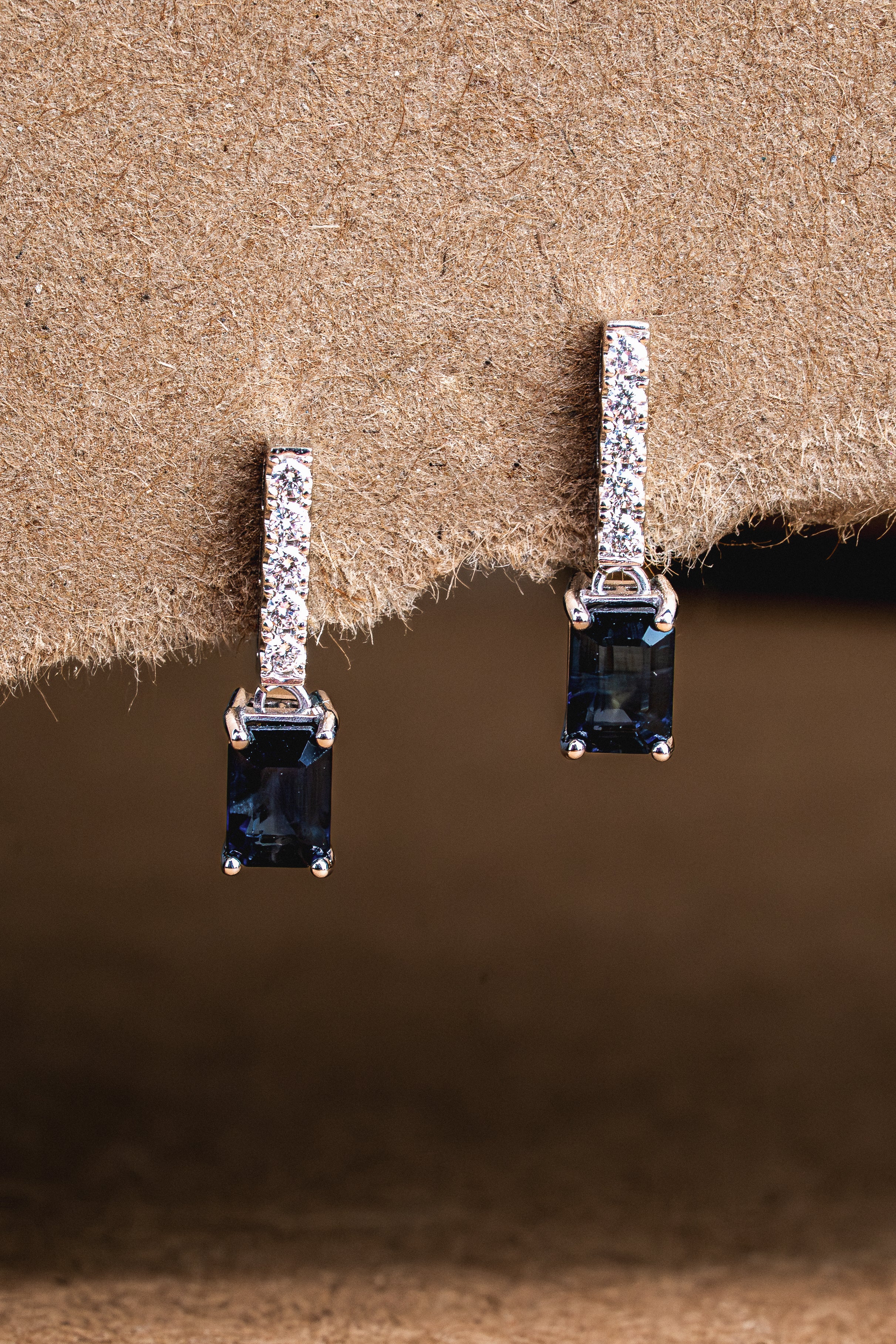 Sapphire & diamond earrings